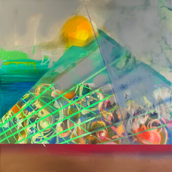 Painting titled "Pyramid of the Sun" by Abol Bahadori, Original Artwork, Digital Painting