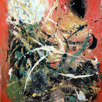 Painting titled "Pollock Musicalité" by A Bourg Art, Original Artwork, Oil