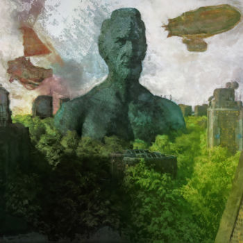 Digital Arts titled "Abe City Dirigibles" by Abraham Lincoln Gallery, Original Artwork