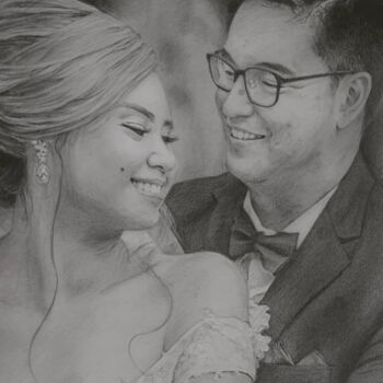 图画 标题为“Couple Sketch” 由Abraham Peñamante (Abe), 原创艺术品, 铅笔