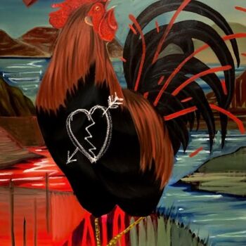 Peinture intitulée "Golden rooster" par Abraham Vazquez, Œuvre d'art originale, Acrylique