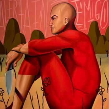 Peinture intitulée "Alert Enemy" par Abraham Vazquez, Œuvre d'art originale, Huile
