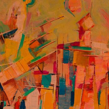 Peinture intitulée "Colored Shapes" par Abraham Mashinsky, Œuvre d'art originale, Acrylique