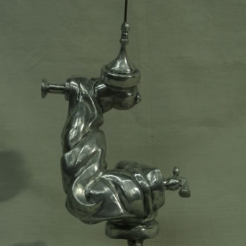 「«Артефакт «Укол  лю…」というタイトルの彫刻 Fedor Abramovによって, オリジナルのアートワーク, アルミニウム