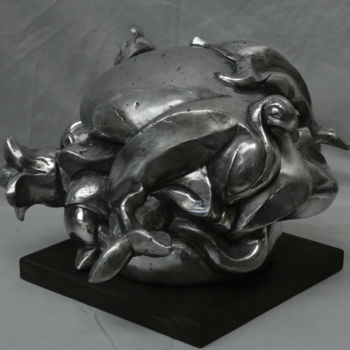 Sculpture titled "«Артефакт  «Серебро…" by Fedor Abramov, Original Artwork, Aluminium