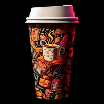 Digitale Kunst mit dem Titel "Recyclable coffee c…" von Abreu, Original-Kunstwerk, Digitale Malerei