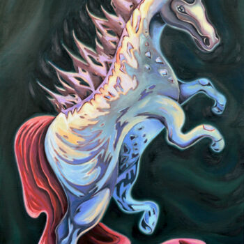 Painting titled ""The Horse Fatale"" by Agota Olimpija Bričkutė, Original Artwork, Oil