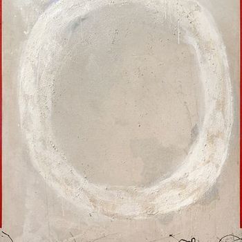 Pintura intitulada "White Ring Light" por Larry Wolf, Obras de arte originais, Acrílico