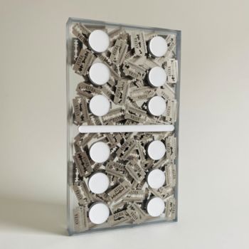 Sculpture titled "Domino - Blade 1/6" by Arnaud Bertrand Soldera Paganelli (Absp.Off), Original Artwork, Resin