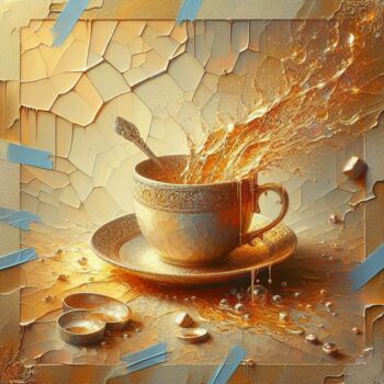 Digital Arts titled "Timeless Brew" by Abstract Bliss, Original Artwork, Digital Collage