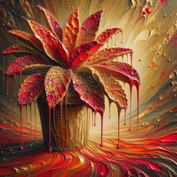 Arts numériques intitulée "Crimson Solace" par Abstract Bliss, Œuvre d'art originale, Peinture numérique