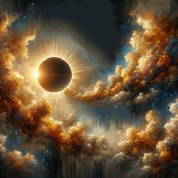Digital Arts titled "Solar Eclipse" by Abstract Bliss, Original Artwork, Digital Painting