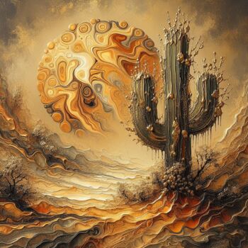 Digital Arts titled "Desert Majesty" by Abstract Bliss, Original Artwork, Digital Painting