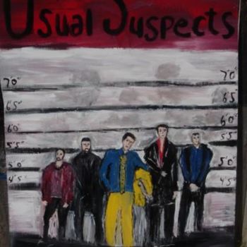 Pittura intitolato "The Usual Suspects" da The Abstract Surrealist, Opera d'arte originale