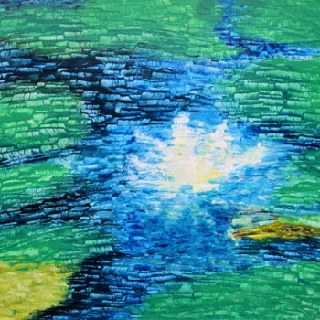 Painting titled "A pond" by Abstractony, Original Artwork, Acrylic