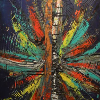 Painting titled "Expression libre 9" by Abstr'Art Design, Original Artwork, Acrylic Mounted on Wood Stretcher frame