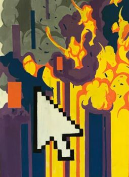Peinture intitulée "Взрыв" par Daniil Spiridonov, Œuvre d'art originale, Acrylique Monté sur Châssis en bois