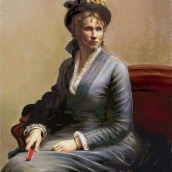 Digital Arts titled "Lady in long dress" by Andrew Volodutsky, Original Artwork, Digital Painting