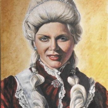Картина под названием "Courtier lady" - Andrew Volodutsky, Подлинное произведение искусства, Масло