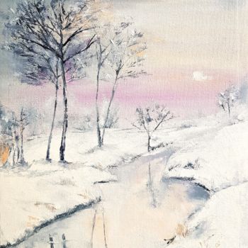 Ζωγραφική με τίτλο "Le bel hiver.jpg" από Abygala, Αυθεντικά έργα τέχνης, Λάδι