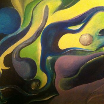 Painting titled "Elastic bubbles" by Abygala, Original Artwork, Oil