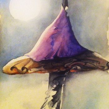 Painting titled "Sorcier1.jpg" by Abygala, Original Artwork, Watercolor