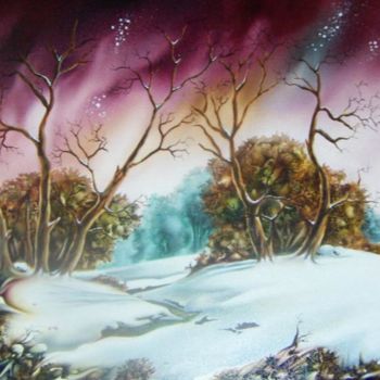 Pintura intitulada "Temps d'hiver" por Smith Pancarte, Obras de arte originais