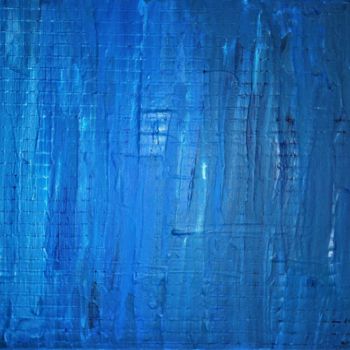 Painting titled "Grid Nuances bleu T…" by Créarco, Original Artwork, Acrylic
