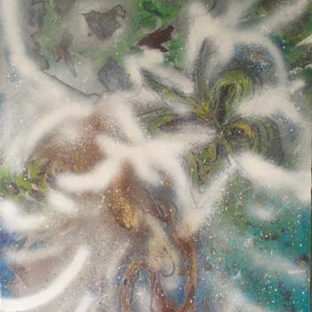 Painting titled "REBIRTH" by Anne-Claire Dutel-Grimard, Original Artwork, Acrylic Mounted on Wood Stretcher frame