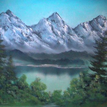 Peinture intitulée "Lanscape Mountains" par Alper Celebi, Œuvre d'art originale