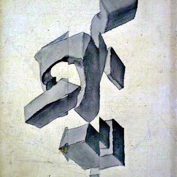 Schilderij getiteld "Estudo 12" door Acencio, Origineel Kunstwerk, Olie