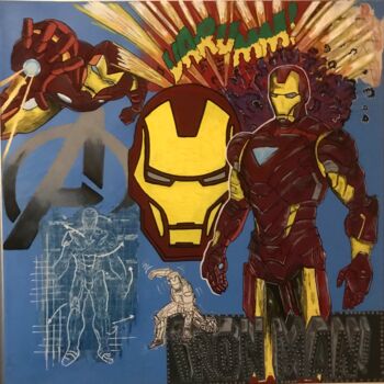 Peinture intitulée "Iron Man" par Rakart Vinc, Œuvre d'art originale, Acrylique