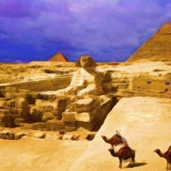 Цифровое искусство под названием "Egyptian Sky" - Acesio Amavi, Подлинное произведение искусства, Цифровая живопись
