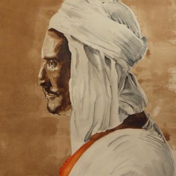 Painting titled "l'oncle au turban" by Roger Achache, Original Artwork
