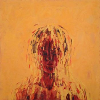 Pintura intitulada "Donna infuocata" por Achille Chiarello, Obras de arte originais, Óleo