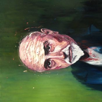 Schilderij getiteld "Luigi Pirandello" door Achille Chiarello, Origineel Kunstwerk, Olie