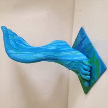 Sculpture intitulée "Piede alato. Winged…" par Achille Chiarello, Œuvre d'art originale, Métaux