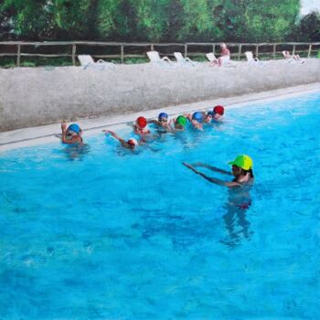Картина под названием "Summer lessons 2" - Achille Chiarello, Подлинное произведение искусства, Масло