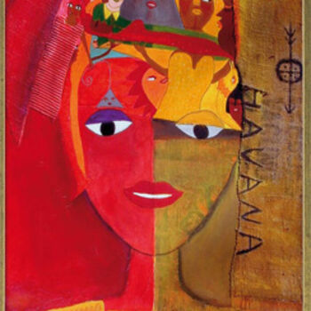 Schilderij getiteld "Havana" door Aconcha, Origineel Kunstwerk, Acryl