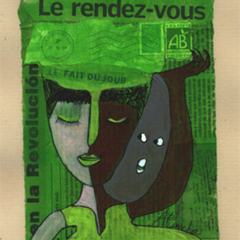 Dibujo titulada "Le Rendez-vous" por Aconcha, Obra de arte original, Rotulador