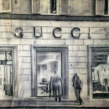 Malerei mit dem Titel "Shopping in Rome -…" von Alessio Mazzarulli, Original-Kunstwerk, Tinte