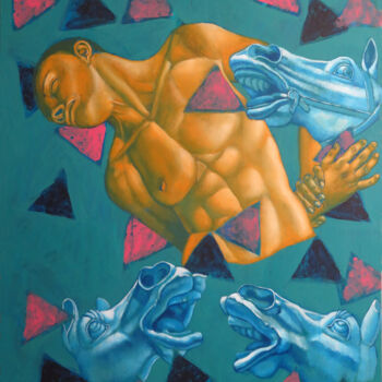 Картина под названием "Equidermis XXI" - Adalberto Miguez, Подлинное произведение искусства, Масло