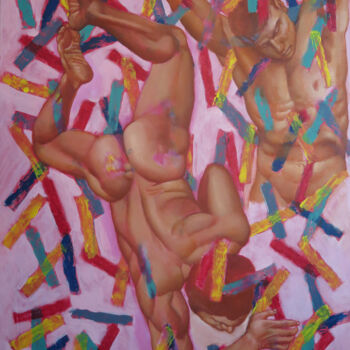 Картина под названием "Disjonction I" - Adalberto Miguez, Подлинное произведение искусства, Масло