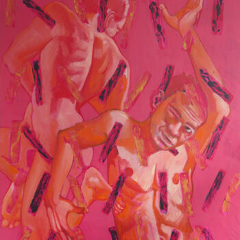 Картина под названием "UNTRAPPED III" - Adalberto Miguez, Подлинное произведение искусства, Масло Установлен на Деревянная р…
