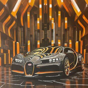 Painting titled "'The Circuit's Beas…" by Adam Laabs, Original Artwork, Oil Mounted on Wood Stretcher frame