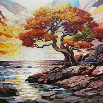 绘画 标题为“The Tree of Life at…” 由Adam Laabs, 原创艺术品, 丙烯 安装在木质担架架上