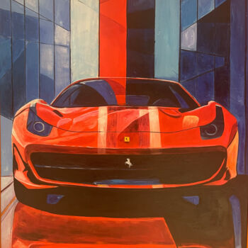 Painting titled "Racing Pulse" by Adam Laabs, Original Artwork, Oil Mounted on Wood Stretcher frame
