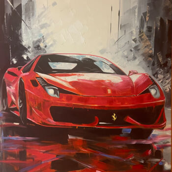 Painting titled "Reflections of Power" by Adam Laabs, Original Artwork, Oil Mounted on Wood Stretcher frame