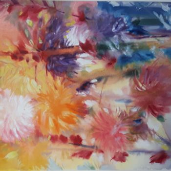 Pintura titulada "Fleurs exotiques" por Adam Lobazanov, Obra de arte original, Acuarela