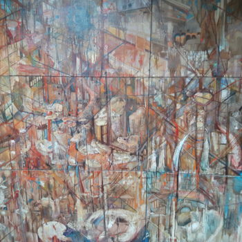 Картина под названием "Abstraction tempore…" - Adam Lobazanov, Подлинное произведение искусства, Масло